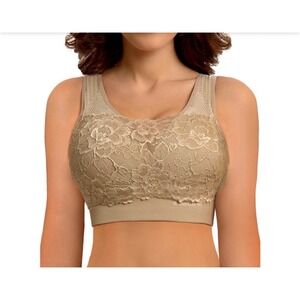 Sankom Support and Posture Bra Beige Lace Wirefree Push Up Size M-L Swiss Design